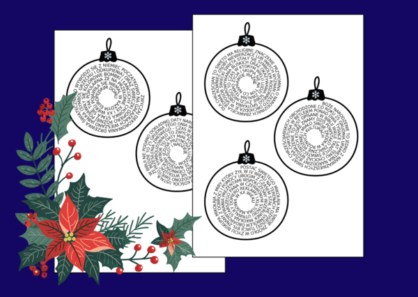 🎄Boże Narodzenie - Świąteczne Bombki – ćwiczenie z interpunkcji - kl. 4-8 - ortografia - interpunkcja