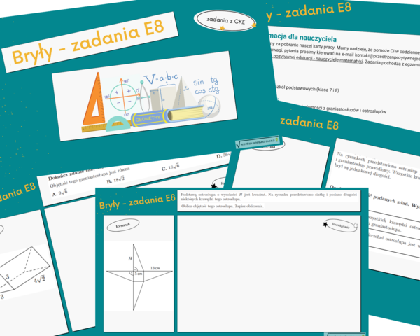 Bryły - zadania egzaminacyjne na lekcję zdalną
