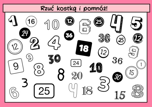 Rzuć, pomnóż i zaznacz! – gra matematyczna z mnożeniem
