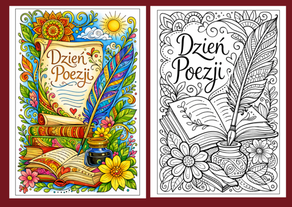 DZIEŃ POEZJI - kolorowanki - 17 szt.