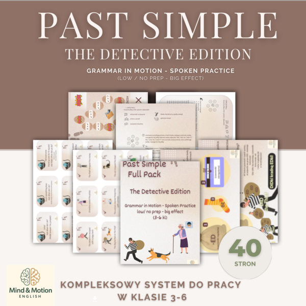 Past Simple - The Detective Edition - Speaking Games & Grammar System (klasy 3-6)