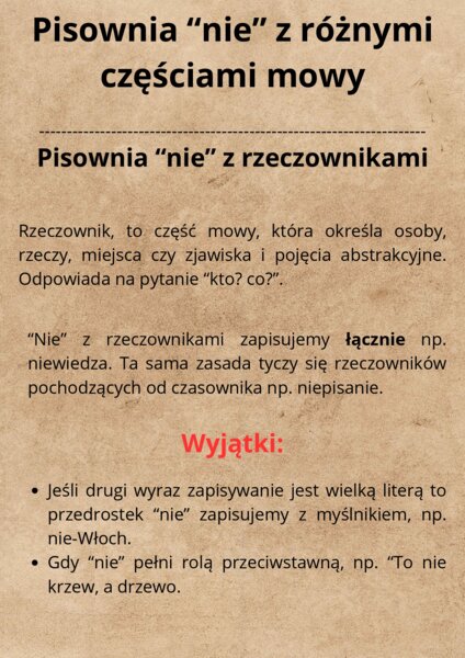 Prezentacja z pisowni partykuły nie