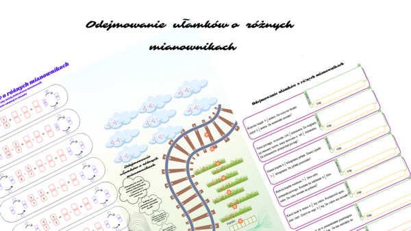 Odejmowanie ułamków o różnych mianownikach