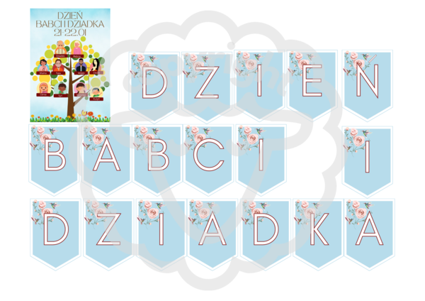 Girlanda pt: DZIEŃ BABCI I DZIADKA