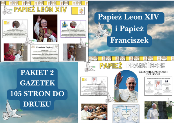 🕊️ Pakiet dwóch gazetek edukacyjnych: Papież Leon XIV i Papież Franciszek🕊️
