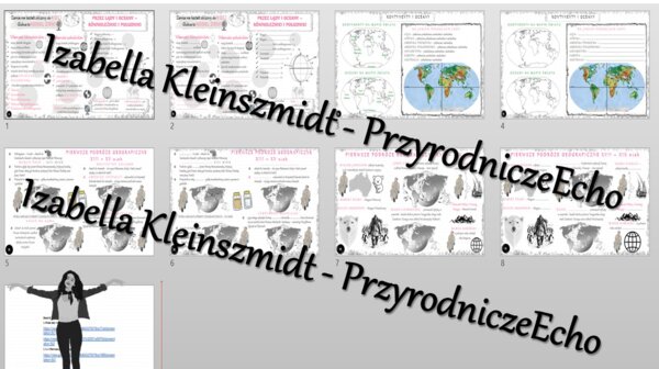 Zestaw sketchnotek i kart pracy + gratisowe linki do prezentacji multimedialnych niekomercyjnych wykonanych w genial.ly do indywidualnego pobrania i użycia do celów niekomercyjnych. Geografia 5, „Lądy i oceany na Ziemi”