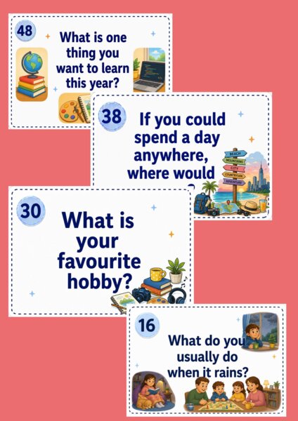 50 English Question Cards – karty integracyjne do angielskiego dla klas 4–6