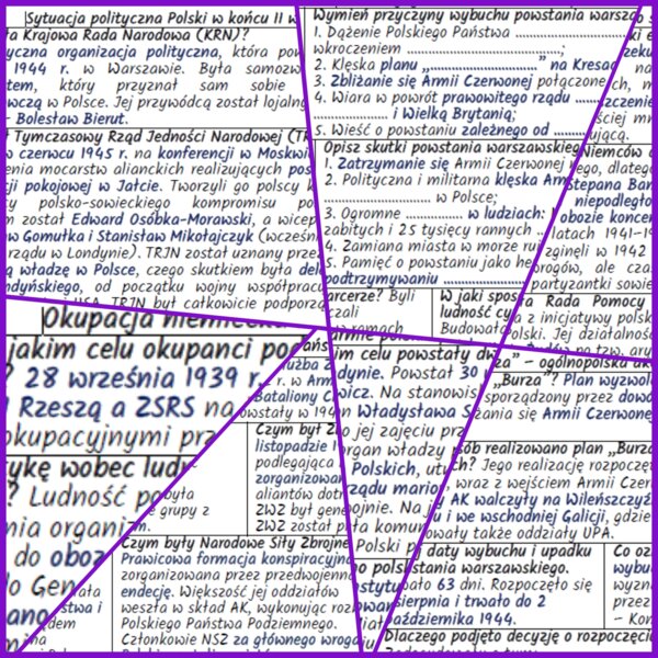 Polska i Polacy w dobie II wojny światowej – komplet NOTATEK i KART PRACY