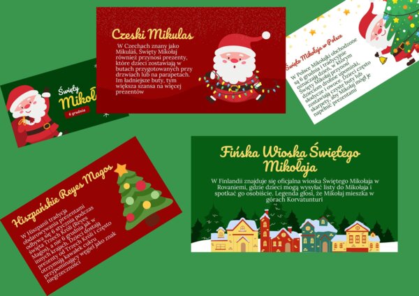 Święta, Mikołaj, prezentacja online, gazetka szkolna