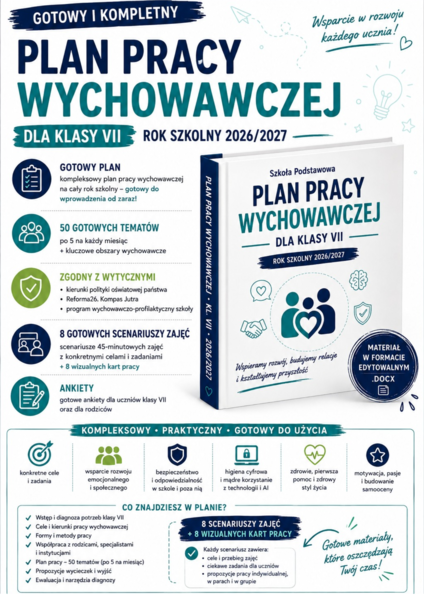 PLAN PRACY WYCHOWAWCZEJ dla klasy VII na rok szkolny 2026/2027