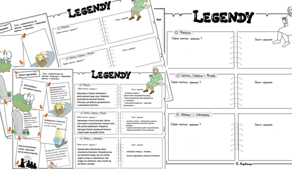 Legendy - karta pracy (pusta i uzupełniona)