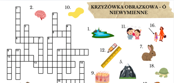Krzyżówka obrazkowa - ó niewymienne