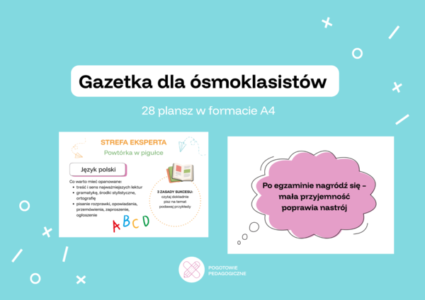 Gazetka dla ósmoklasistów- 28 plansz (doradztwo zawodowe, gazetka klasowa, świetlica)