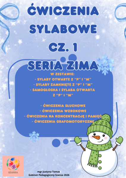 Ćwiczenia sylabowe cz. 1 Seria Zima