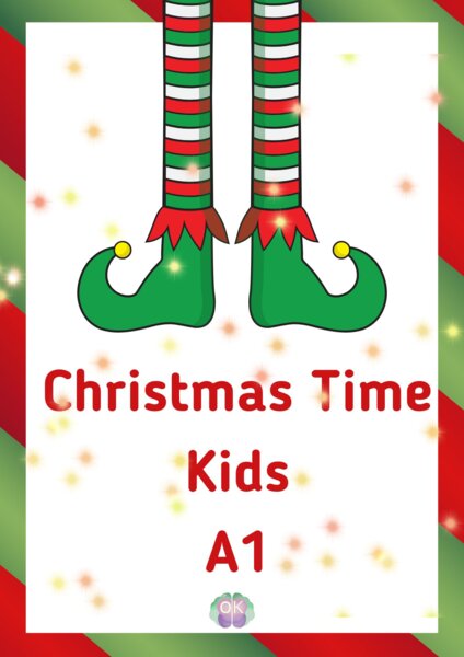 🎄 Christmas Time – Kids (Klasy 1–3) Poziom: Kids / A1, 25 stron, Święta, Boże Narodzenie, dzieci, nauka angielskiego, słownictwo świąteczne, zadania interaktywne, gry językowe, flashcards, czytanie, pisanie, liczenie, A1, klasy 1–3., Christmas, Kids, ESL
