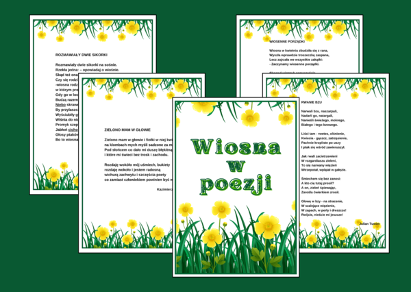 WIOSNA W POEZJI – biblioteka – świetlica – WIERSZE – GAZETKA – wersja 1