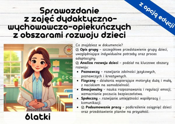 Sprawozdanie z zajęć dydaktyczno-wychowawczo-opiekuńczych z obszarami rozwoju dzieci!