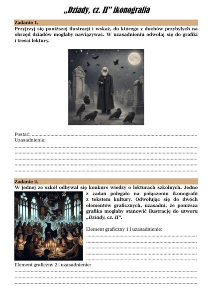 Zestaw lekturowy "Dziady, cz. II"