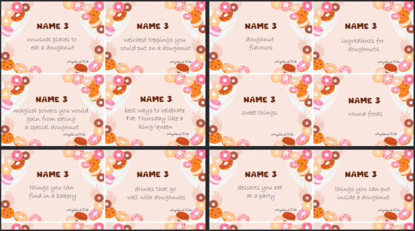 Fat Thursday (Tłusty Czwartek) gra Name 3 /32 karty