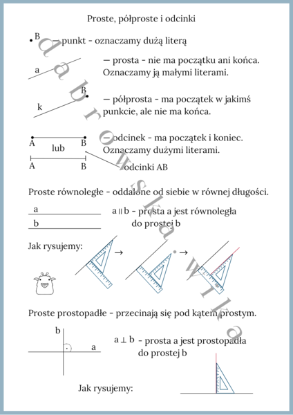 Proste, półproste i odcinki - notatka