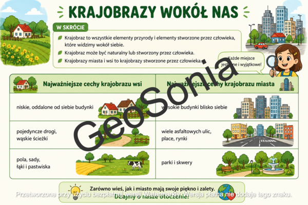 Krajobraz mojej okolicy   nowy podręcznik  "Odkrywam przyrodę" przyroda klasa 4 sketchnotka
