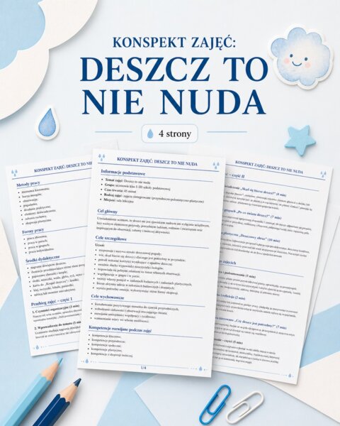 Konspekt zajęć. Deszcz to nie nuda