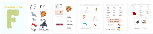 LITERA F - Utrwalenie litery dla zerówki/ 1 klasy