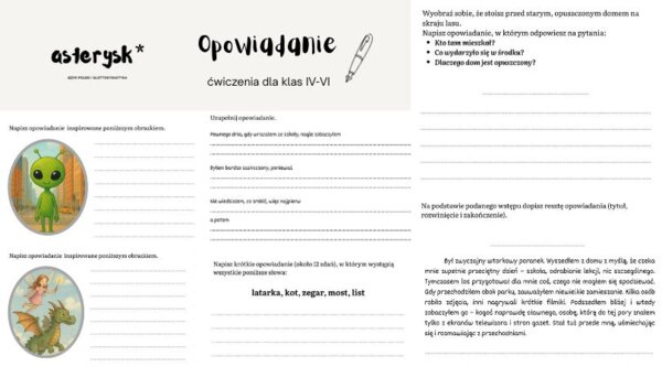 Opowiadanie - ćwiczenia dla klas IV-VI