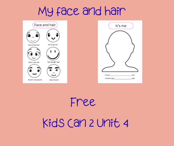 Kids Can 2 Unit 4 Face and hair/karta pracy