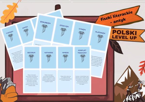 Fiszki literackie_antyk_Polski Level Up