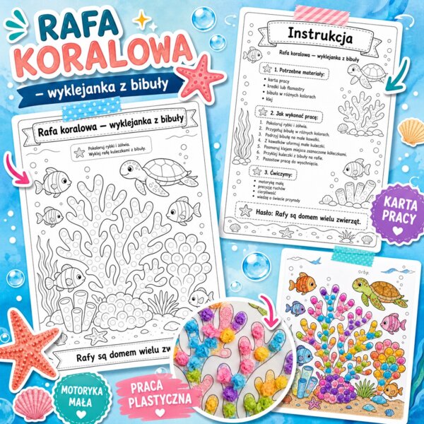 Rafa koralowa - wyklejanka z bibuły