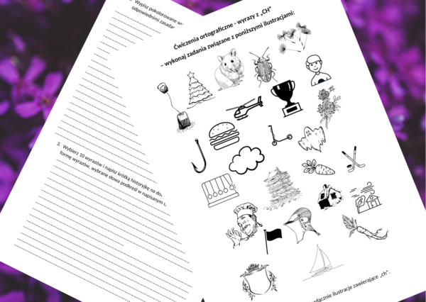 Ortografia – wyrazy z „CH” – karta pracy