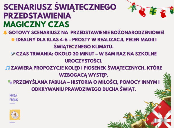 📚 Przedstawienie Świąteczne „Magia Świąt” – gotowy scenariusz dla Klasy 4-6! 🎄