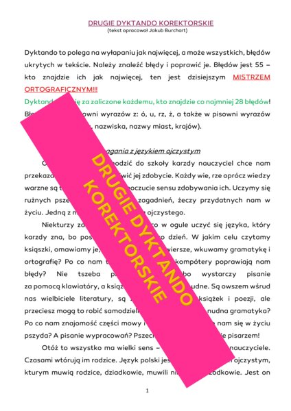 Drugie dyktando korektorskie