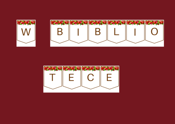 W BIBLIOTECE - biblioteka - girlanda – gazetka – wersja 1