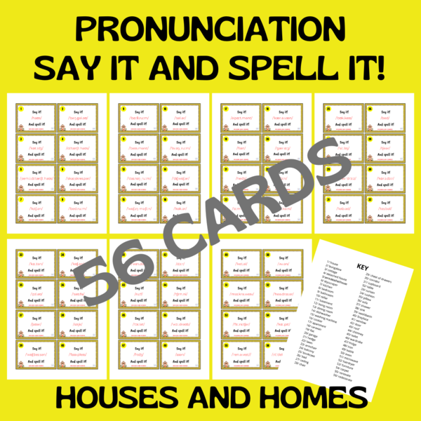 HOUSES AND HOMES PRONUNCIATION CARDS