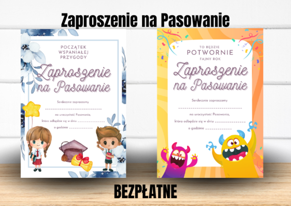 Zaproszenie na pasowanie - 2 wersje - Bezpłatne materiały