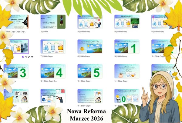 Prezentacja multimedialna w genial.ly do edycji „Zmiany stanów skupienia wody” wykonana na podstawie podręcznika „Przyroda” Nowa Era. Przyroda 4. Dział „Obserwuję zjawiska przyrodnicze”.