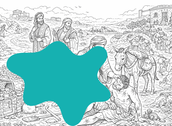 Kolorowanka - przypowieść  o miłosiernym Samarytaninie