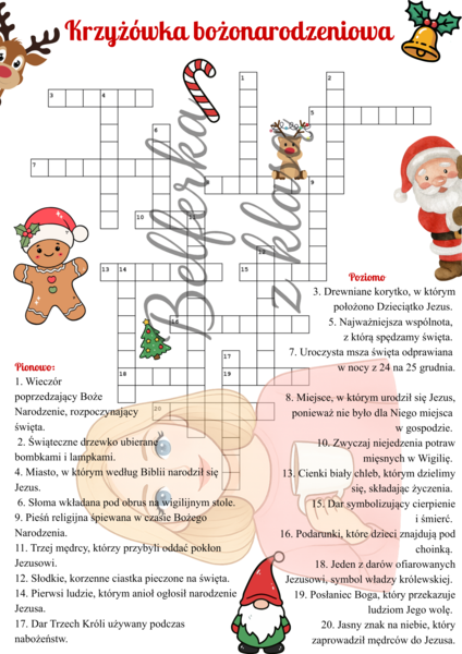Krzyżówka bożonarodzeniowa