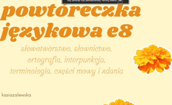 Powtórka językowa do e8 - język polski
