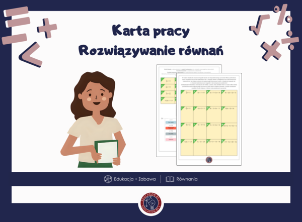 Karta pracy: Równania | Zagadka z nożyczkami i klejem | Gotowy materiał do druku