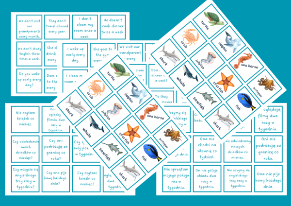 Present Simple card game