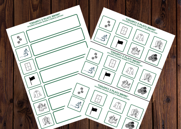 "CHŁOPCY Z PLACU BRONI" – ikonki – wklejki – karta pracy – lektury 4-6