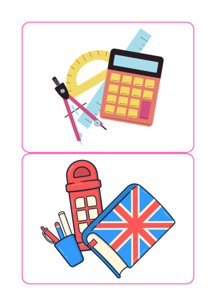 School subjects flashcards