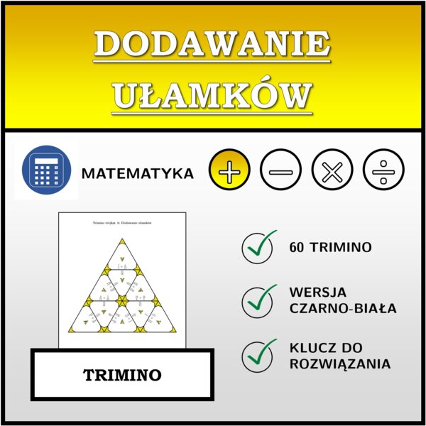 Trimino - Dodawanie ułamków | matematyka