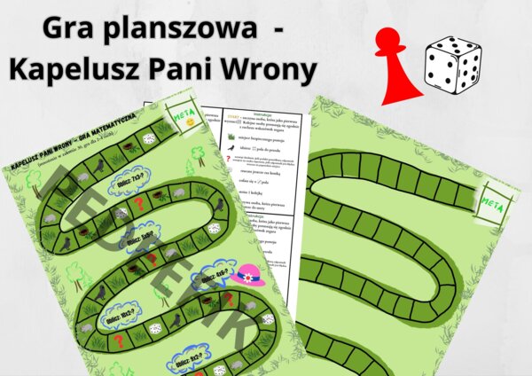 Gra planszowa - Kapelusz Pani Wrony + szablon na własną grę