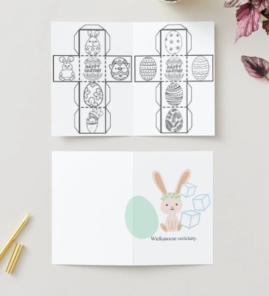 Wielkanoce sześciany. Siatki figur. Figury przestrzenne.