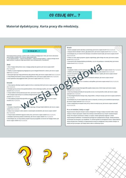 Co czuję gdy... ? Materiał dydaktyczny dla młodzieży