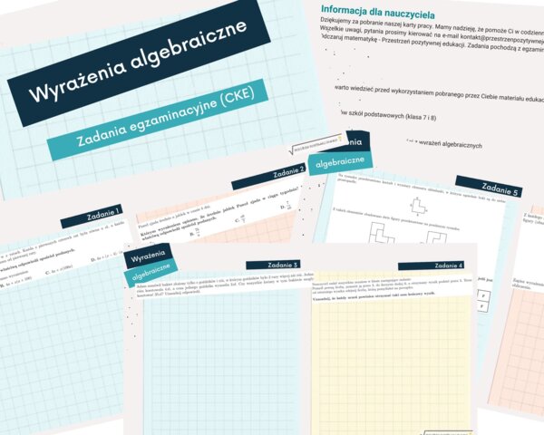 Wyrażenia algebraiczne - zadania egzaminacyjne na lekcję zdalną